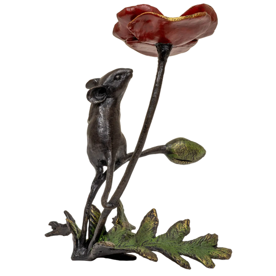 Richard Cooper Bronze Mice Collection Mouse with Honey Bee Figurine