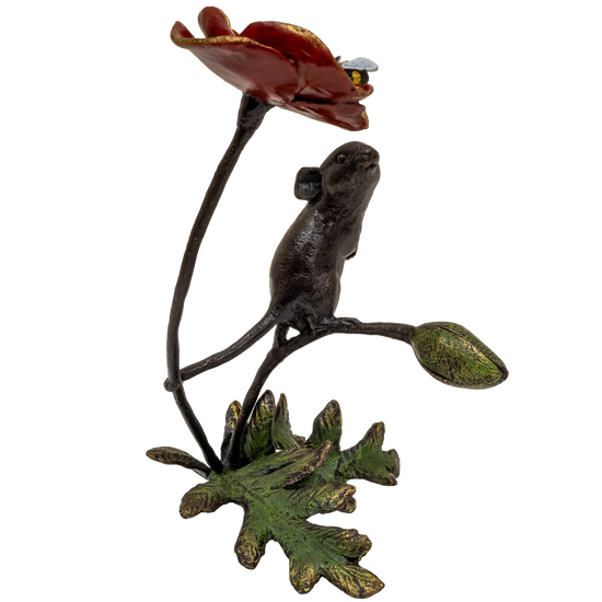 Richard Cooper Bronze Mice Collection Mouse with Honey Bee Figurine