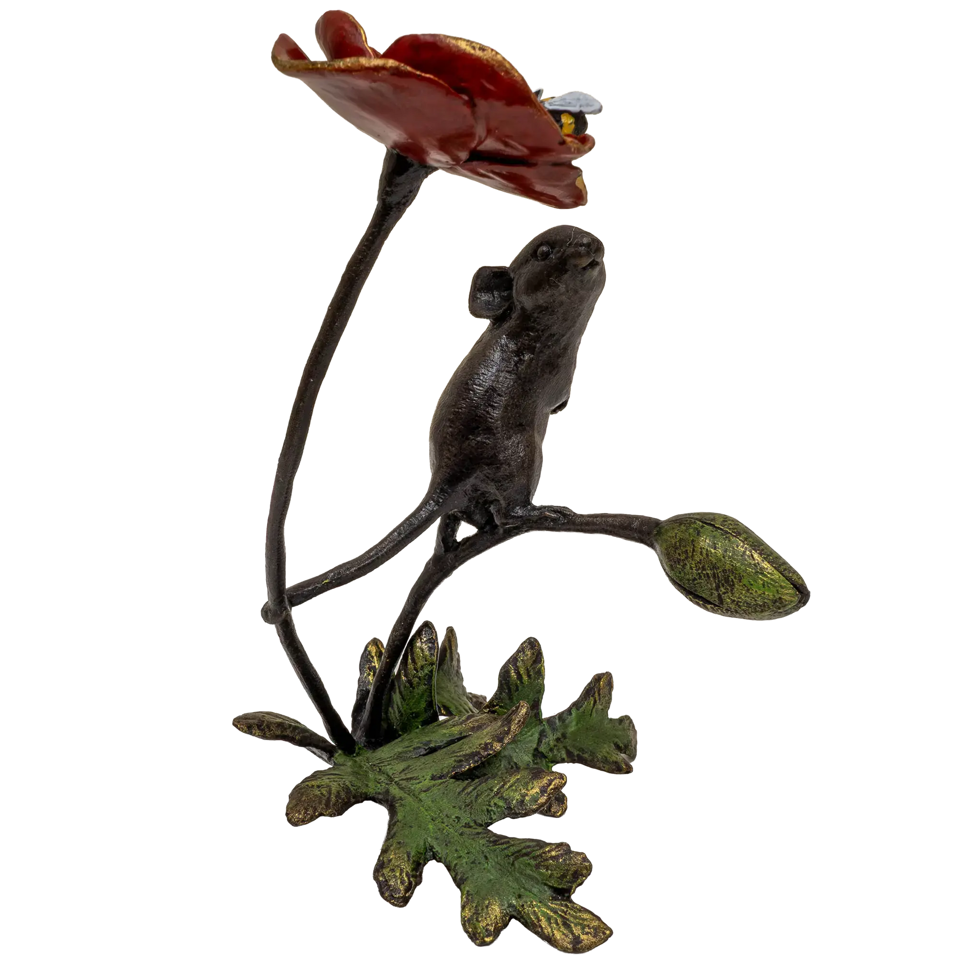 Richard Cooper Bronze Mice Collection Mouse with Honey Bee Figurine