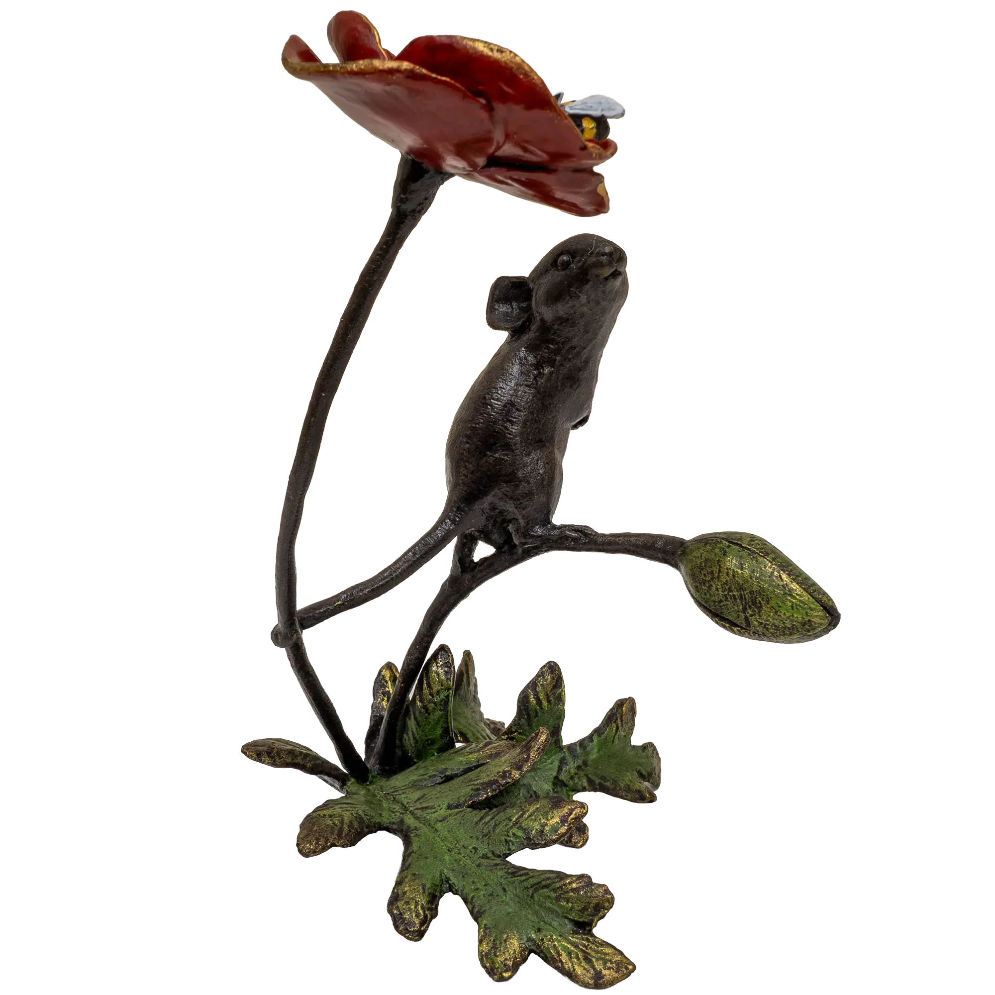 Richard Cooper Bronze Mice Collection Mouse with Honey Bee Figurine