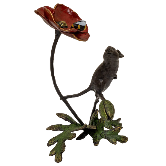 Richard Cooper Bronze Mice Collection Mouse with Honey Bee Figurine