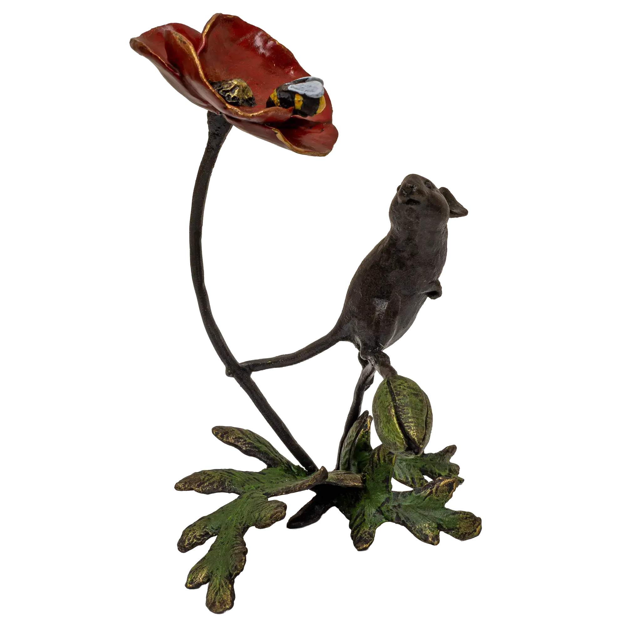 Richard Cooper Bronze Mice Collection Mouse with Honey Bee Figurine
