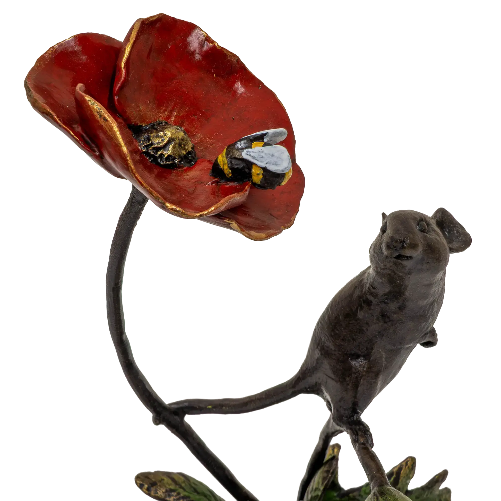 Richard Cooper Bronze Mice Collection Mouse with Honey Bee Figurine
