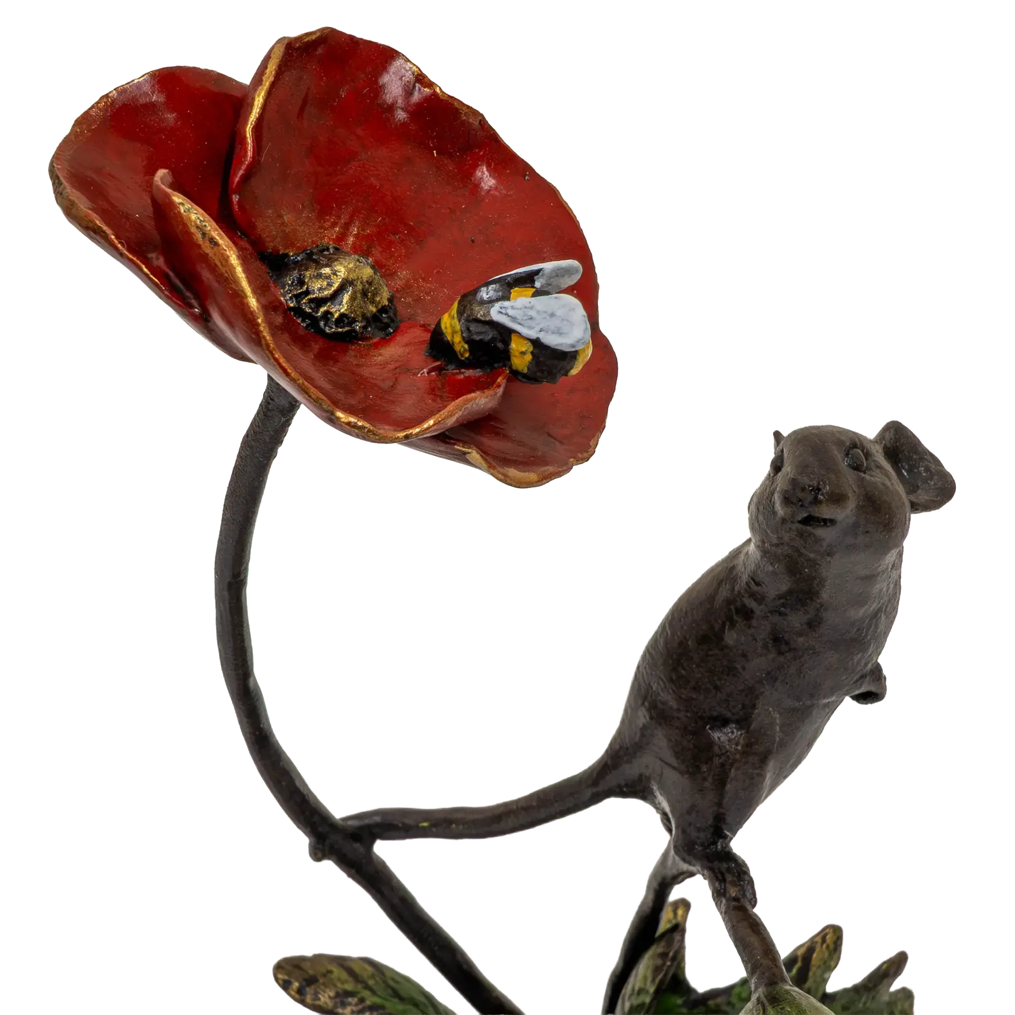 Richard Cooper Bronze Mice Collection Mouse with Honey Bee Figurine