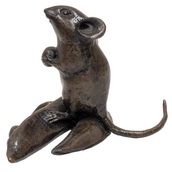 Richard Cooper Bronze Mice Collection Mouse with Pea Pod