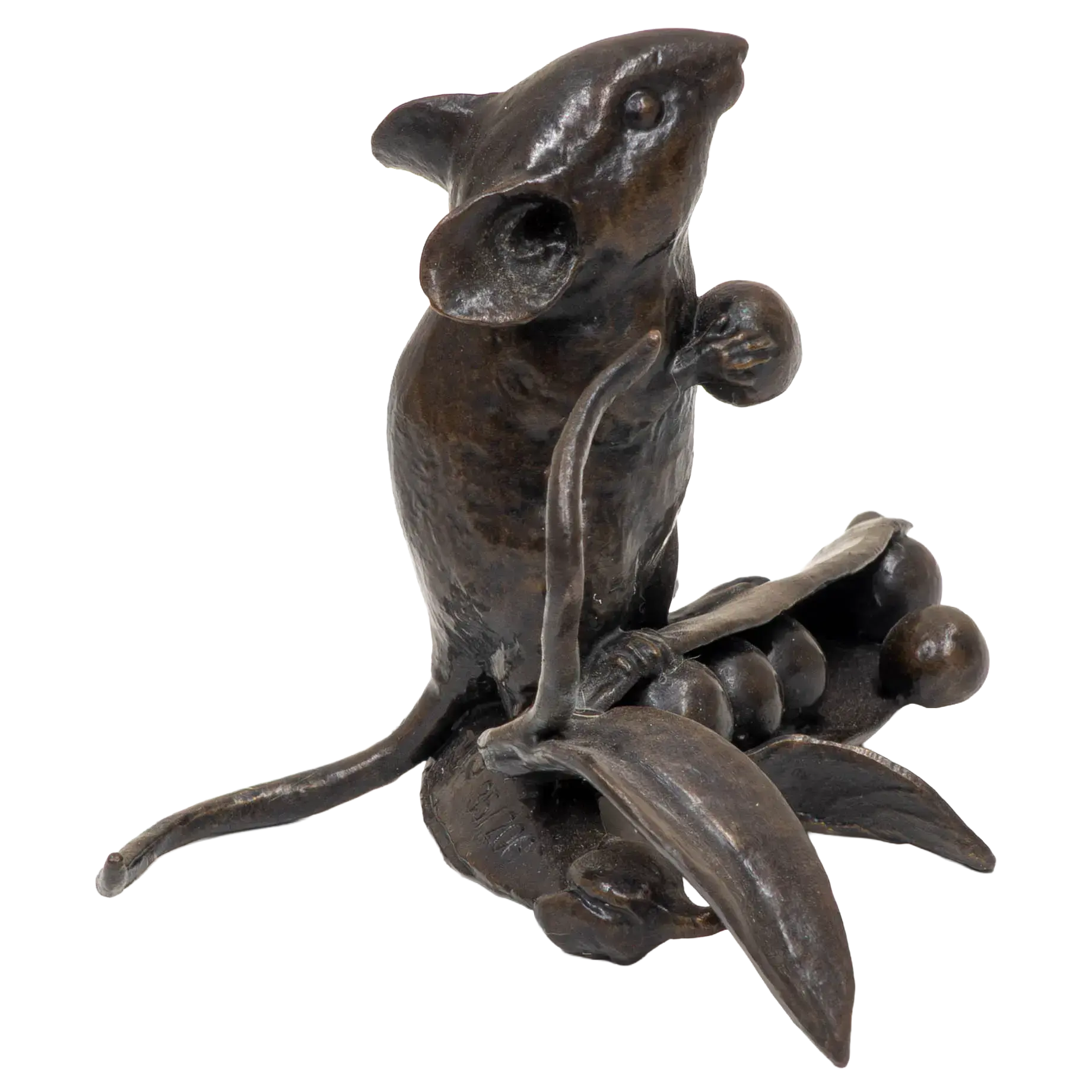Richard Cooper Bronze Mice Collection Mouse with Pea Pod