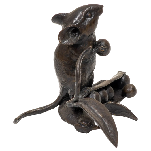 Richard Cooper Bronze Mice Collection Mouse with Pea Pod