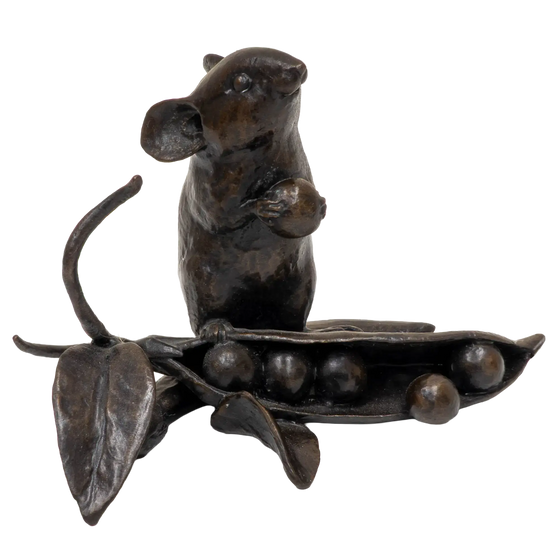 Richard Cooper Bronze Mice Collection Mouse with Pea Pod