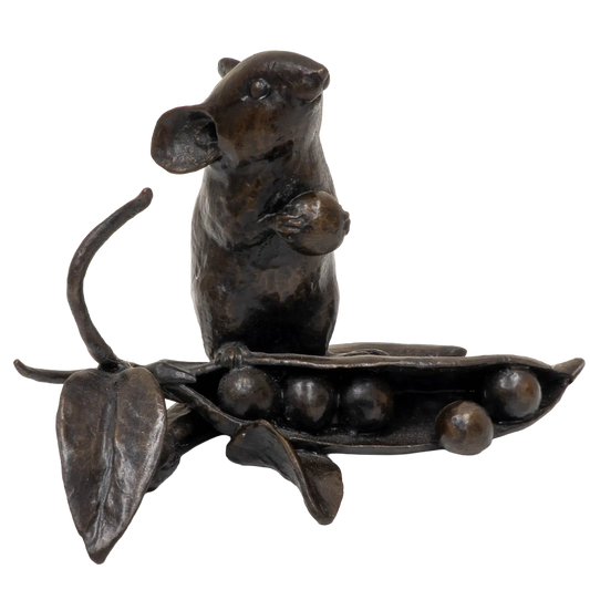 Richard Cooper Bronze Mice Collection Mouse with Pea Pod
