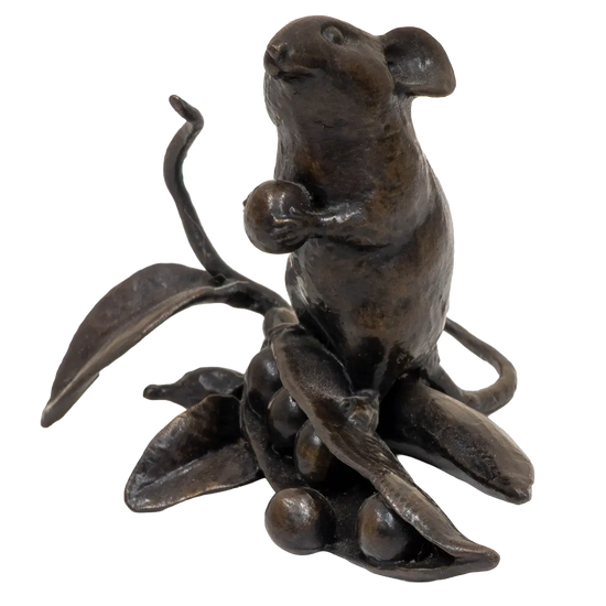Richard Cooper Bronze Mice Collection Mouse with Pea Pod