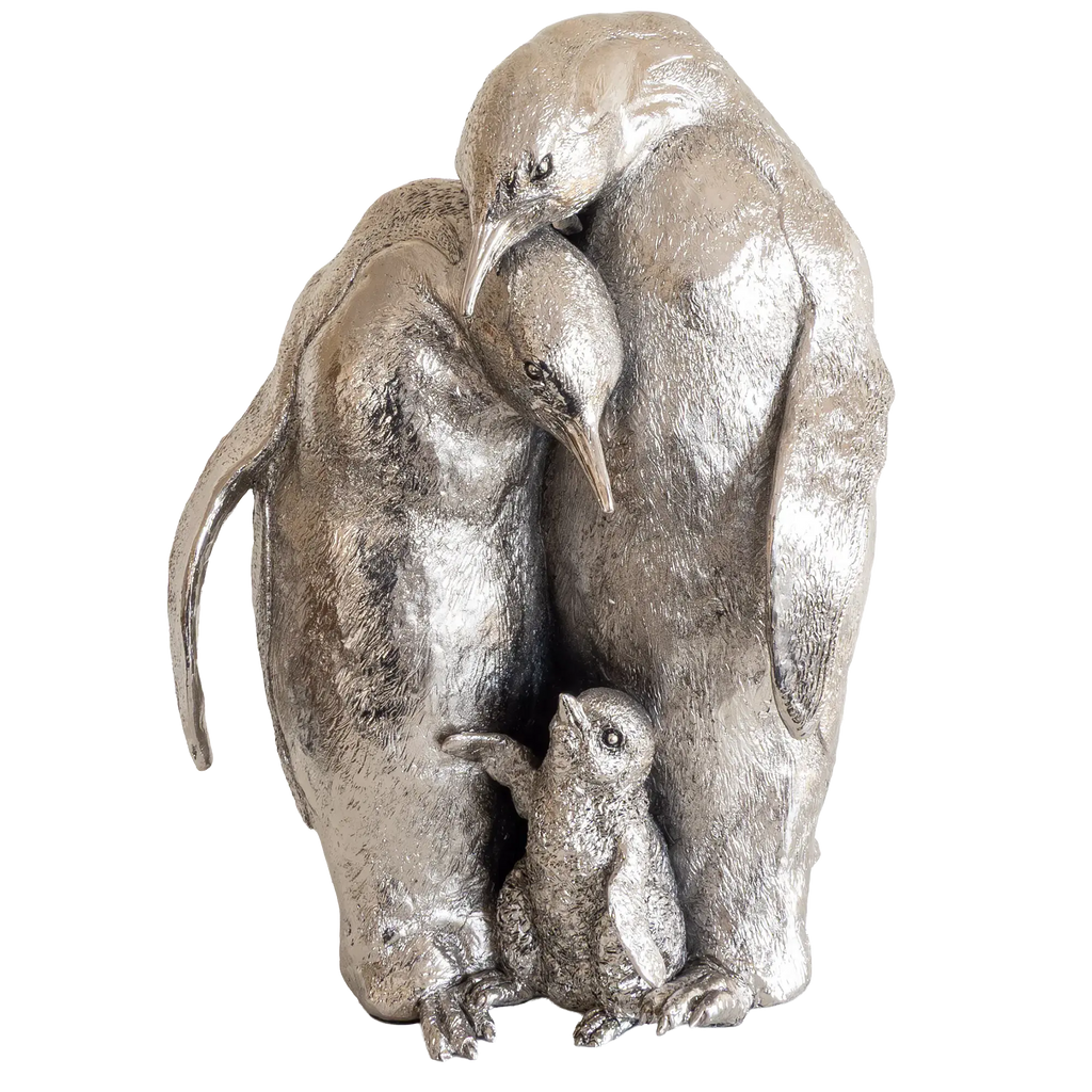Richard Cooper Nickel Studio Collection Penguin Family Figurine