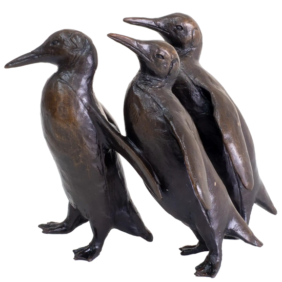 Richard Cooper Bronze Birds Collection Penguin Group Figurine