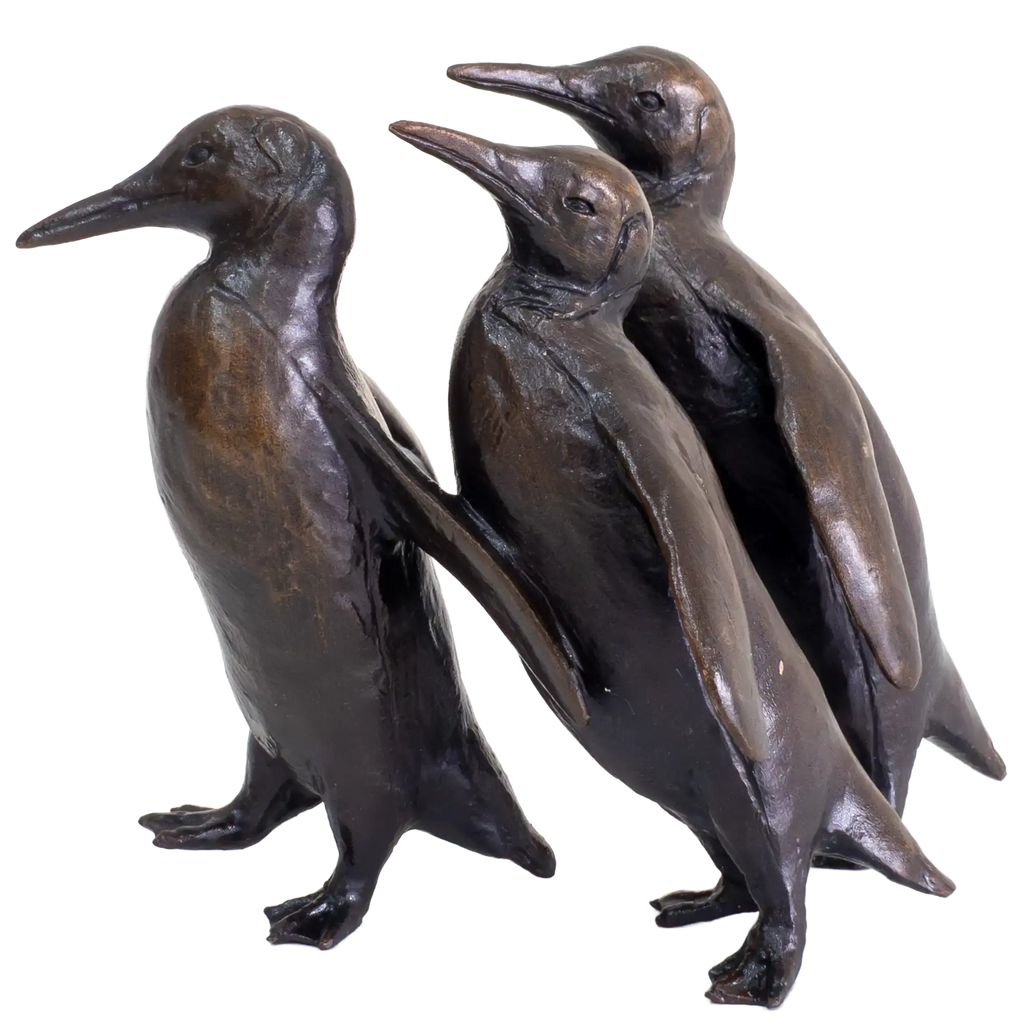 Richard Cooper Bronze Birds Collection Penguin Group Figurine