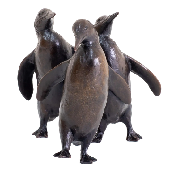 Richard Cooper Bronze Birds Collection Penguin Group Figurine