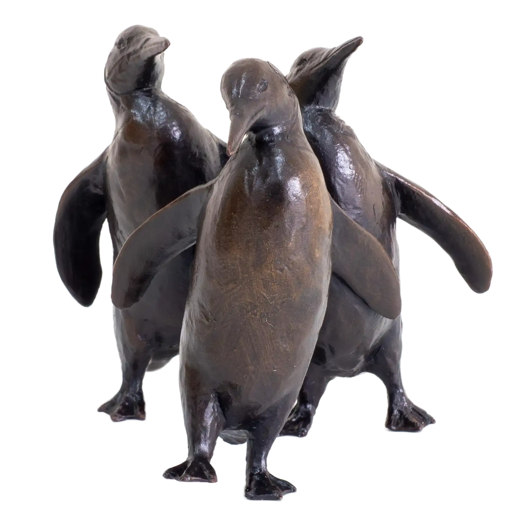 Richard Cooper Bronze Birds Collection Penguin Group Figurine