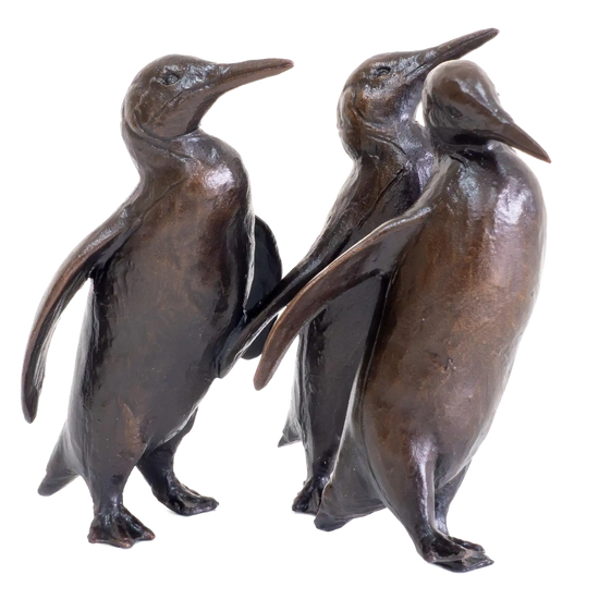 Richard Cooper Bronze Birds Collection Penguin Group Figurine