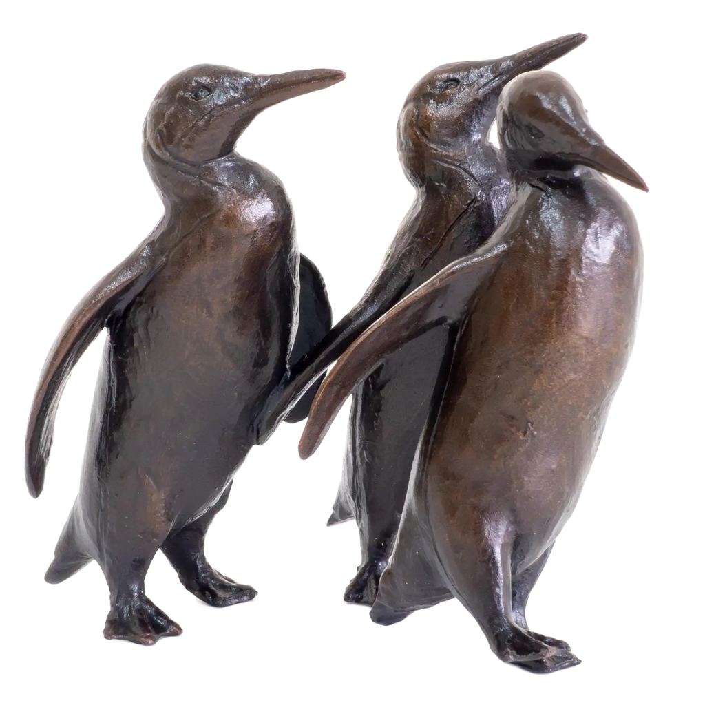 Richard Cooper Bronze Birds Collection Penguin Group Figurine