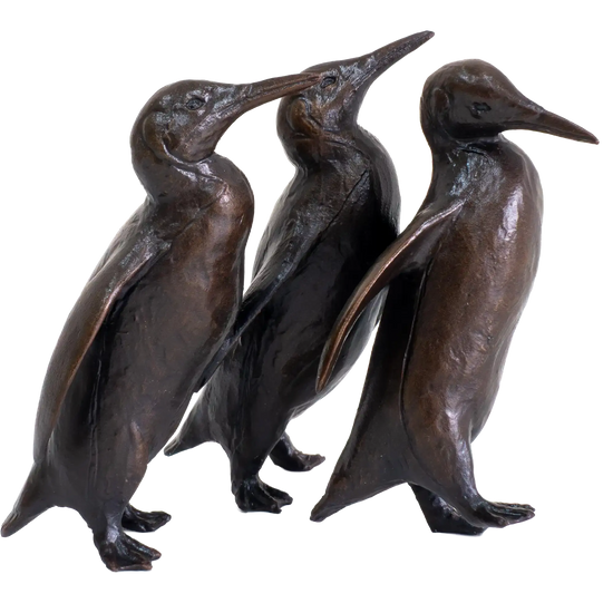 Richard Cooper Bronze Birds Collection Penguin Group Figurine