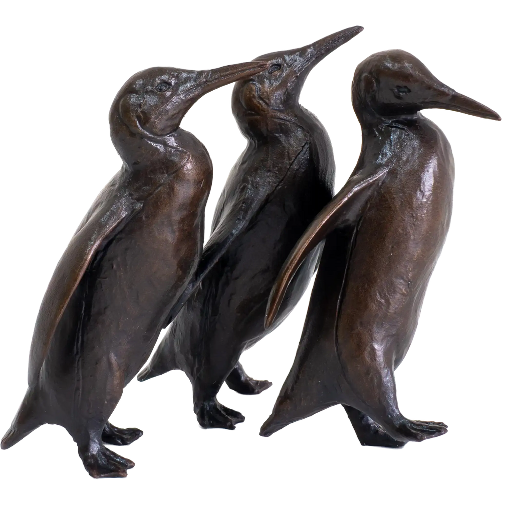Richard Cooper Bronze Birds Collection Penguin Group Figurine