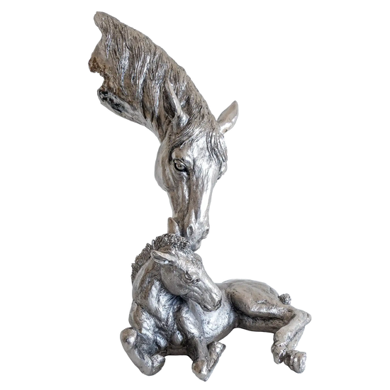 Richard Cooper Nickel Studio Collection Pony & Foal Figurine