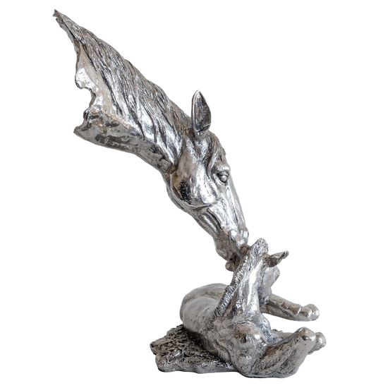 Richard Cooper Nickel Studio Collection Pony & Foal Figurine