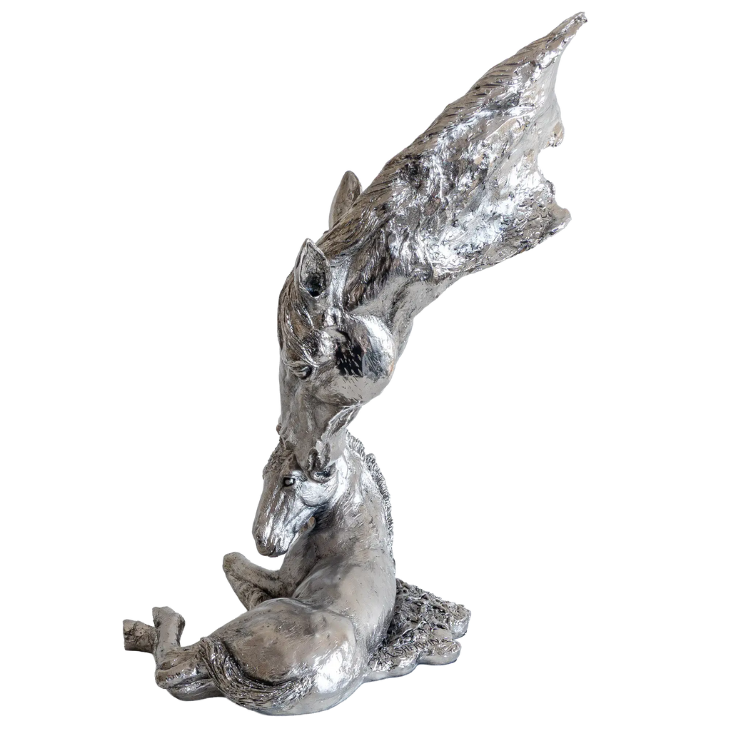 Richard Cooper Nickel Studio Collection Pony & Foal Figurine