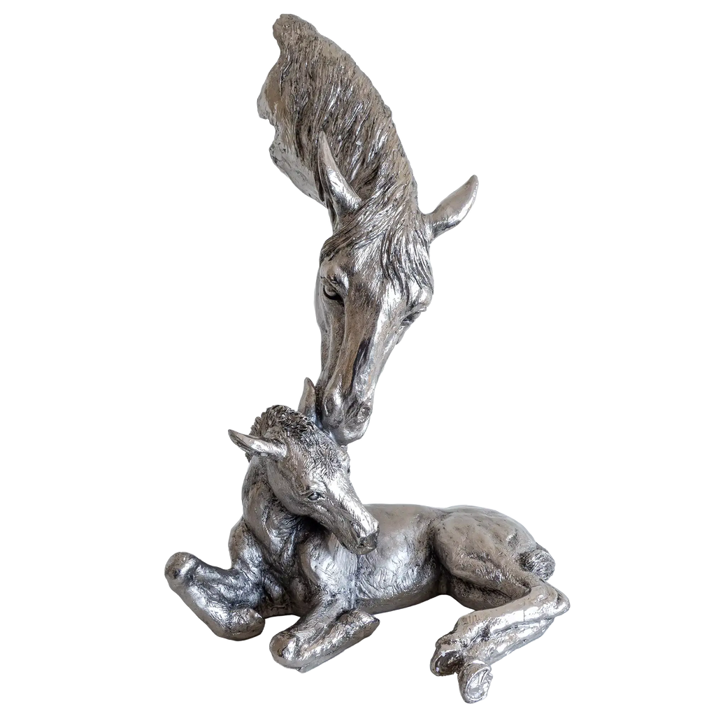 Richard Cooper Nickel Studio Collection Pony & Foal Figurine