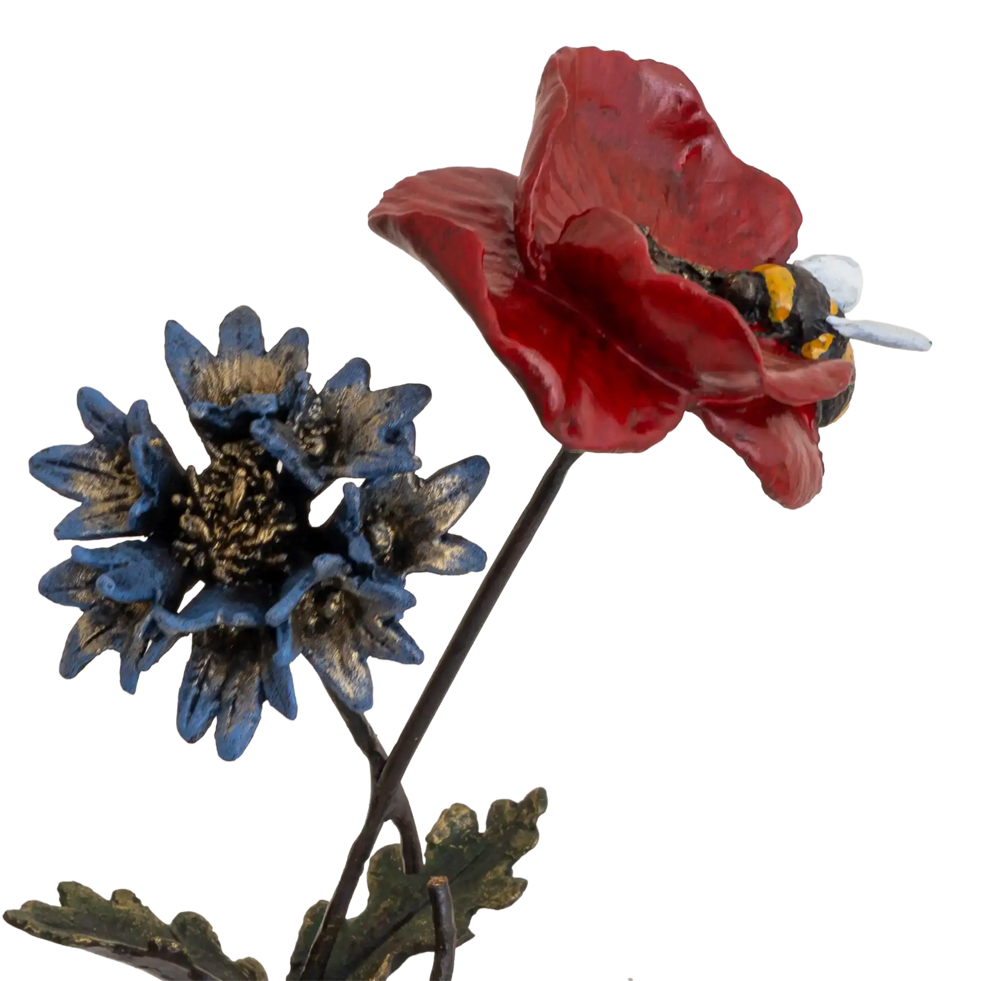 Richard Cooper Bronze Nature Trial Collection Poppy, Cornflower & Bee Figurine