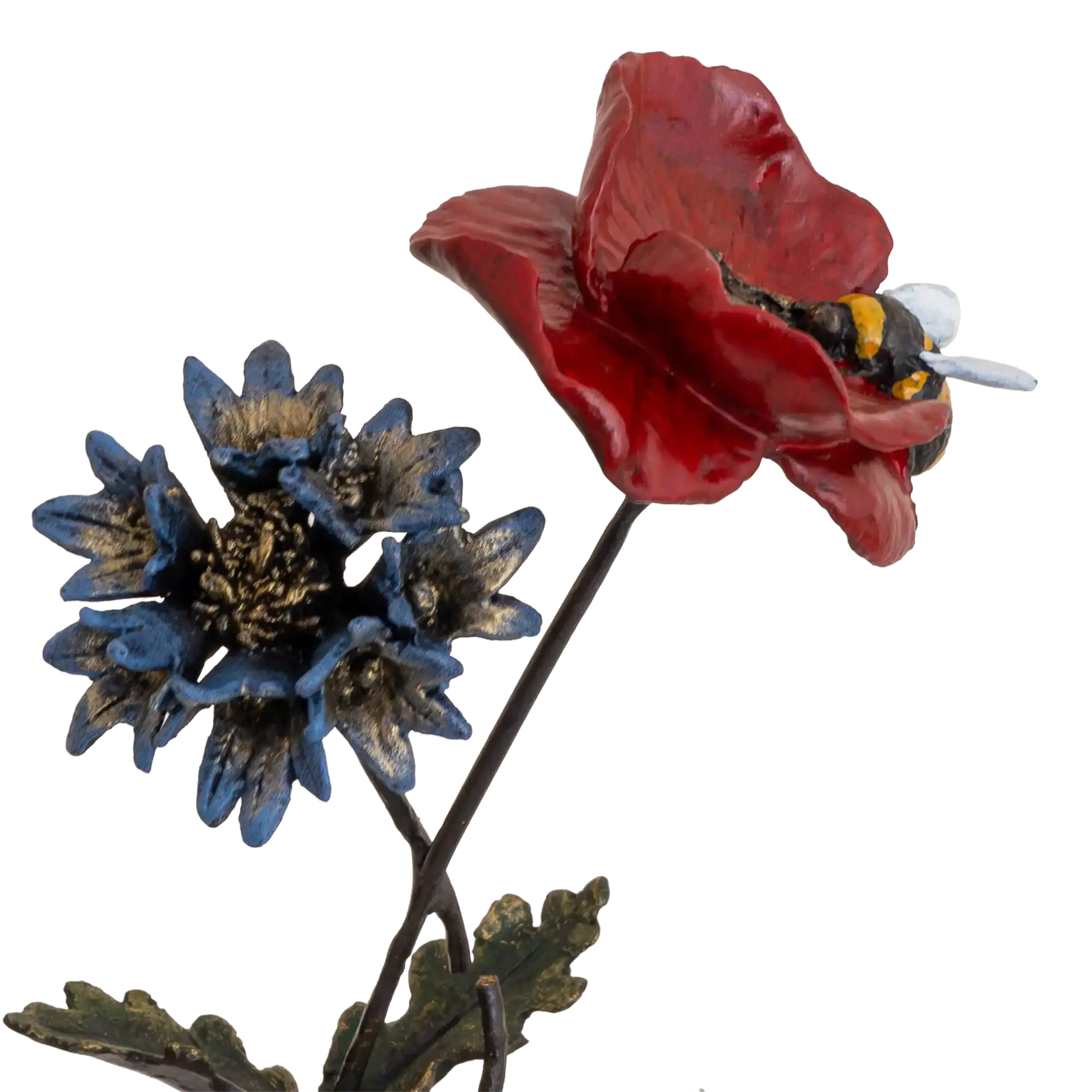 Richard Cooper Bronze Nature Trial Collection Poppy, Cornflower & Bee Figurine
