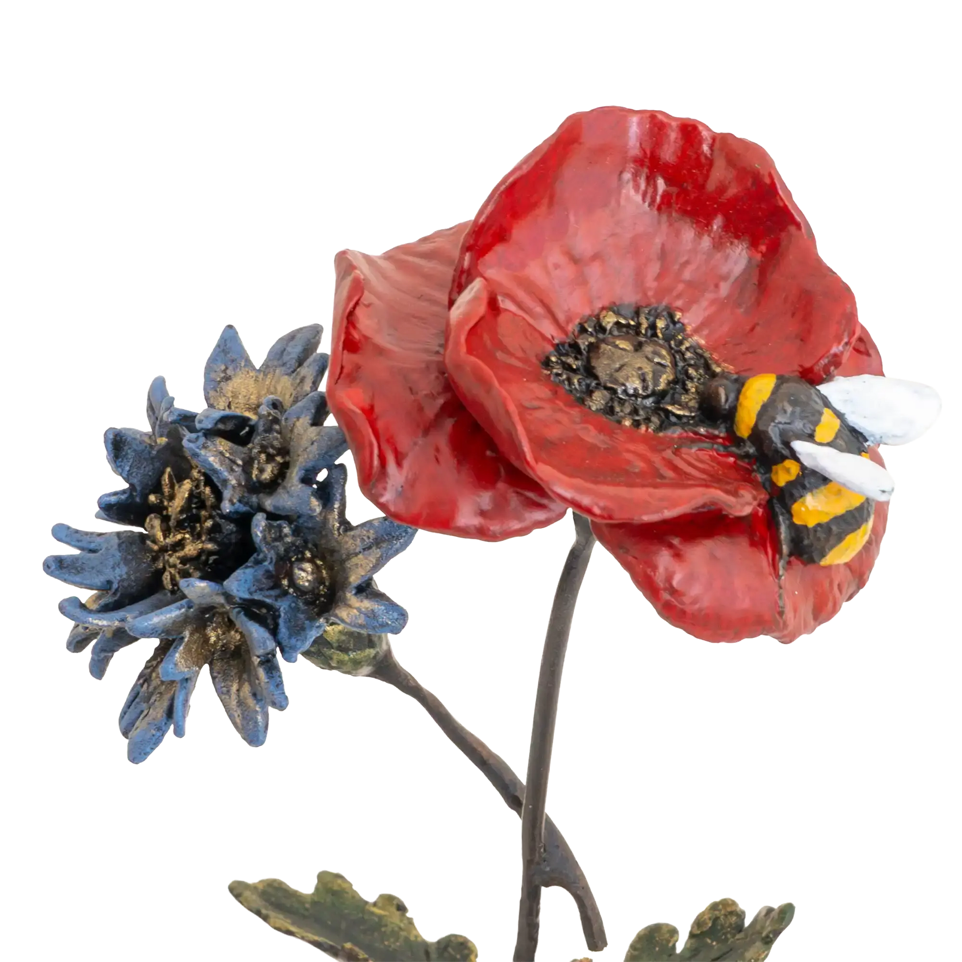 Richard Cooper Bronze Nature Trial Collection Poppy, Cornflower & Bee Figurine