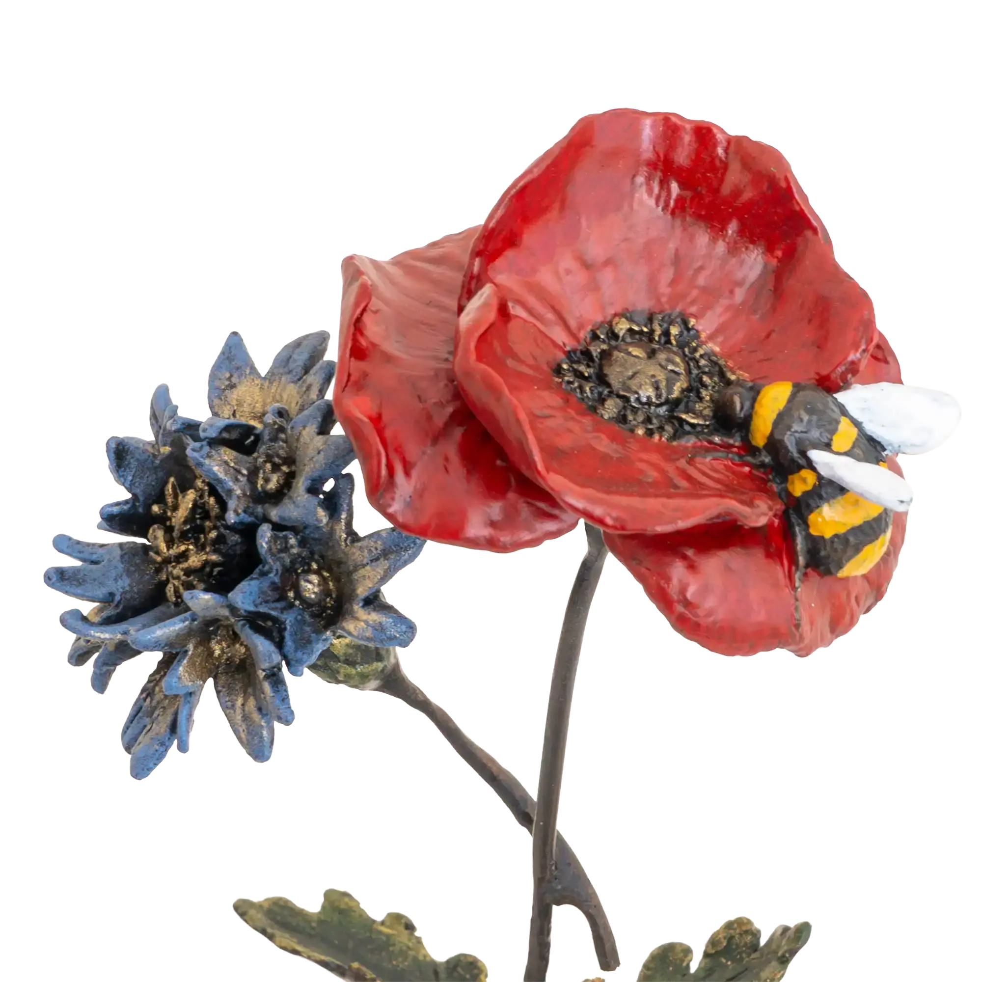 Richard Cooper Bronze Nature Trial Collection Poppy, Cornflower & Bee Figurine