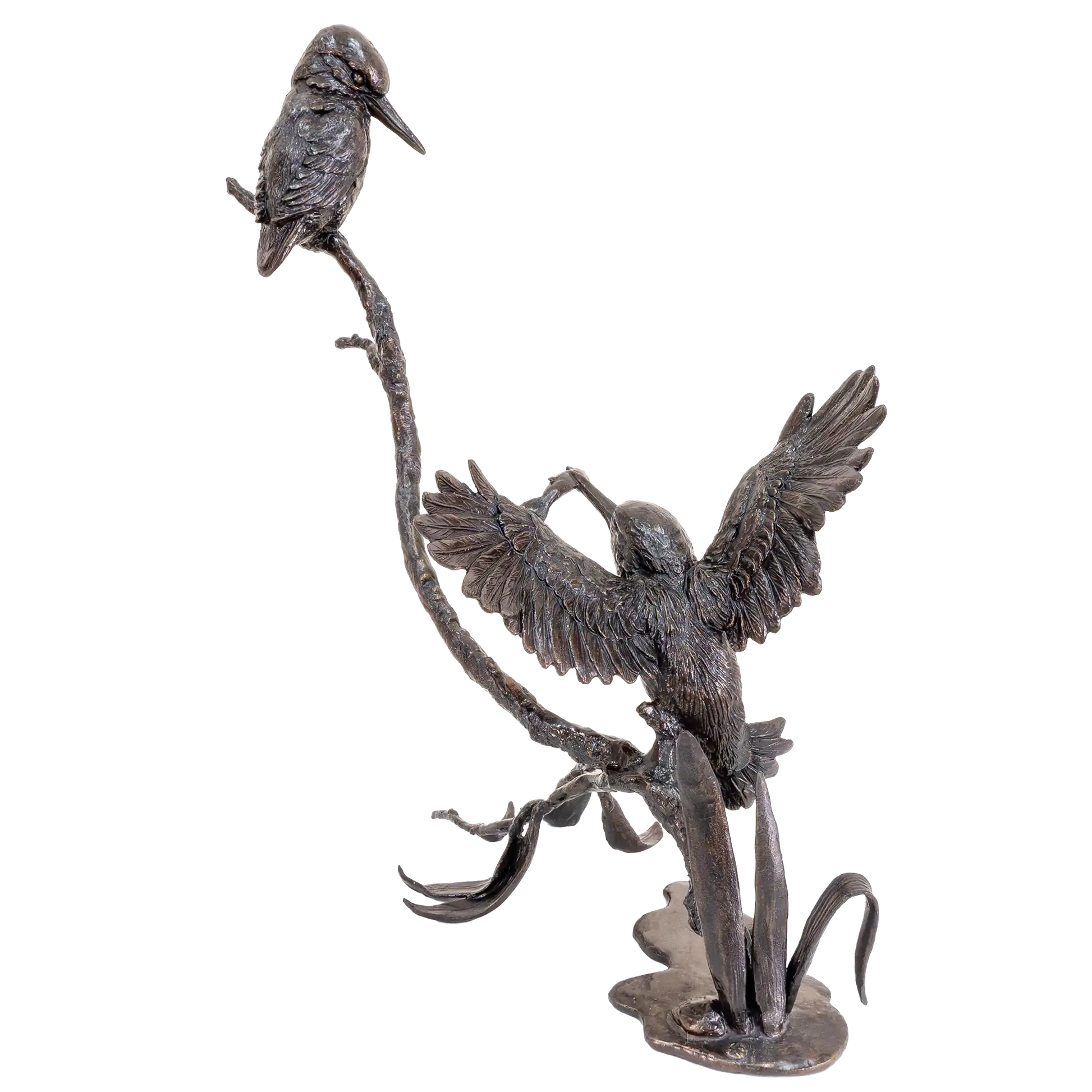 Richard Cooper Bronze Birds Collection Prized Catch-Kingfisher Pair Figurine