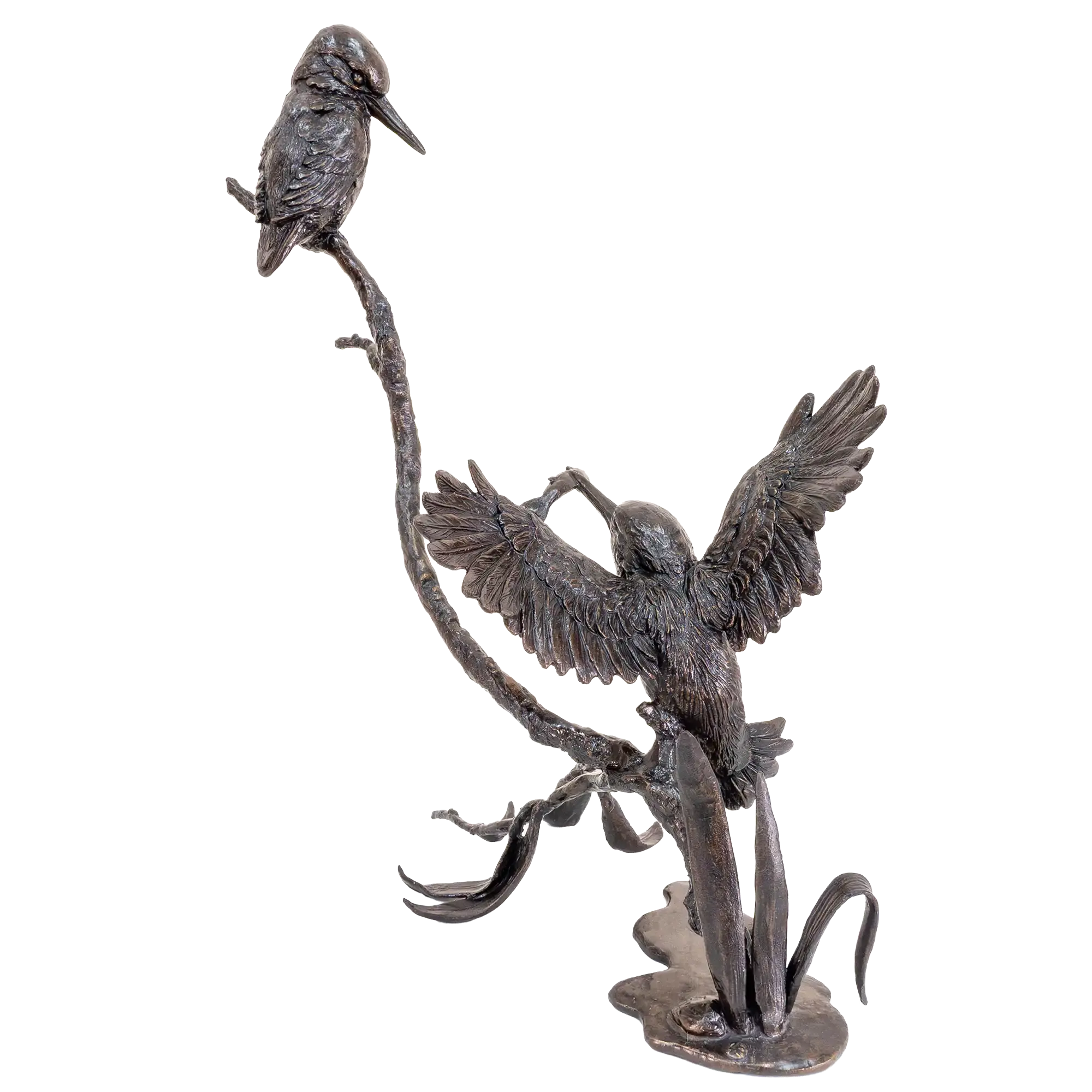 Richard Cooper Bronze Birds Collection Prized Catch-Kingfisher Pair Figurine