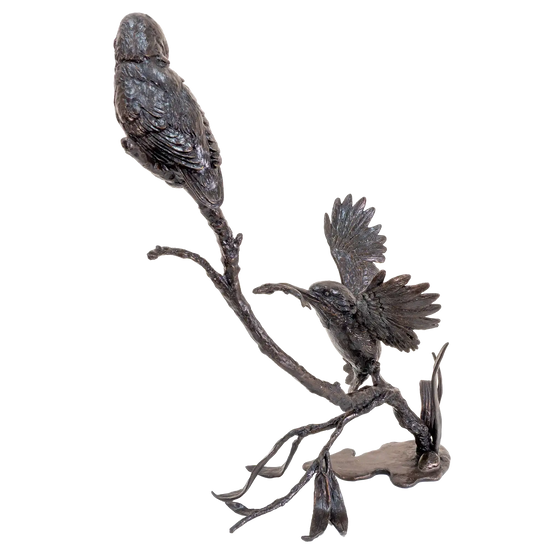 Richard Cooper Bronze Birds Collection Prized Catch-Kingfisher Pair Figurine