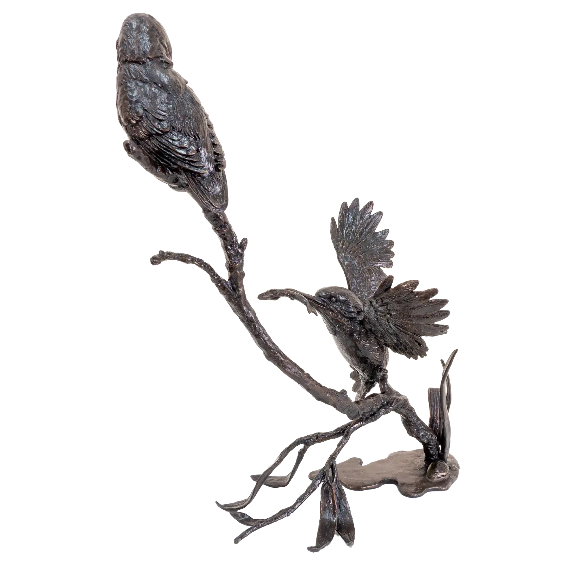 Richard Cooper Bronze Birds Collection Prized Catch-Kingfisher Pair Figurine