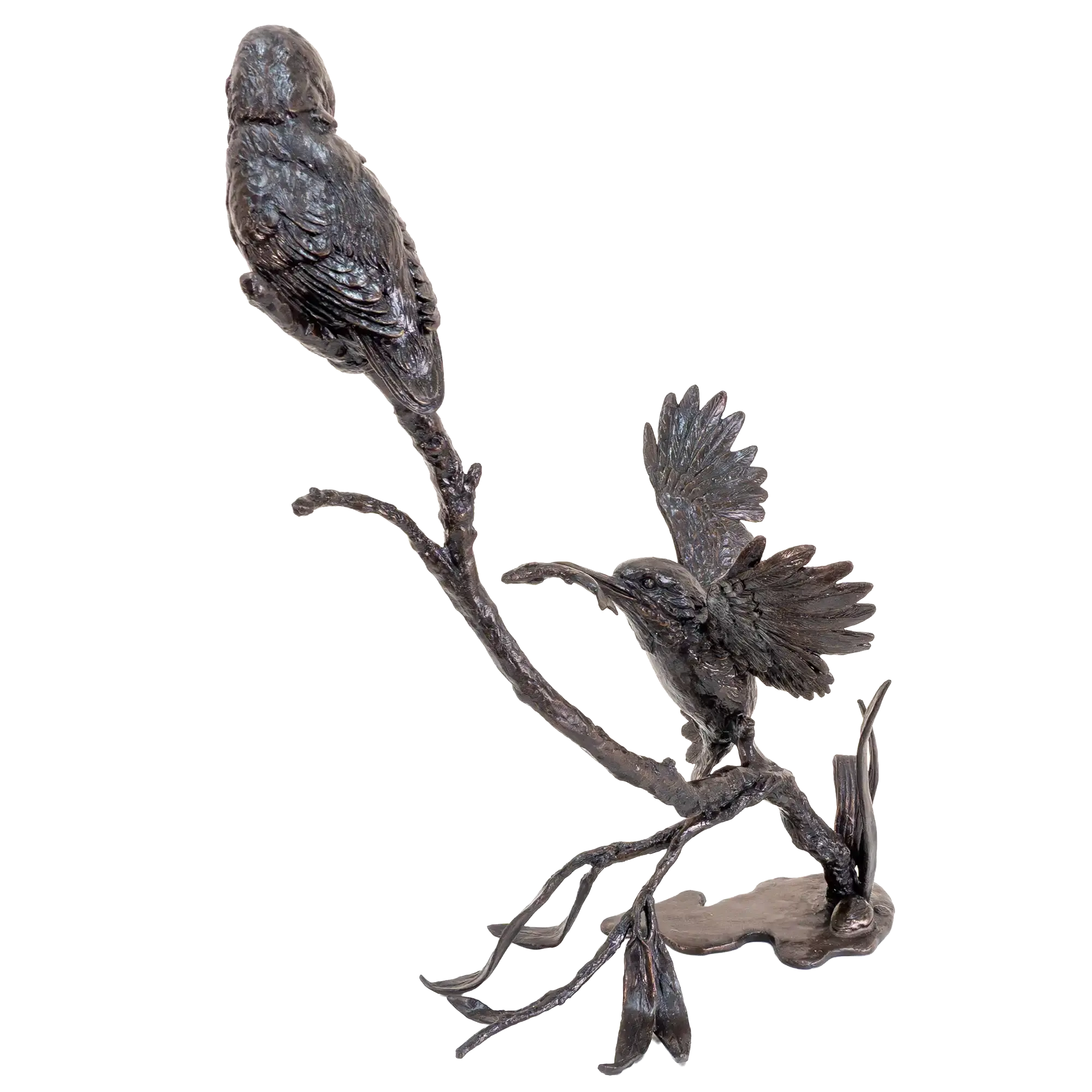Richard Cooper Bronze Birds Collection Prized Catch-Kingfisher Pair Figurine