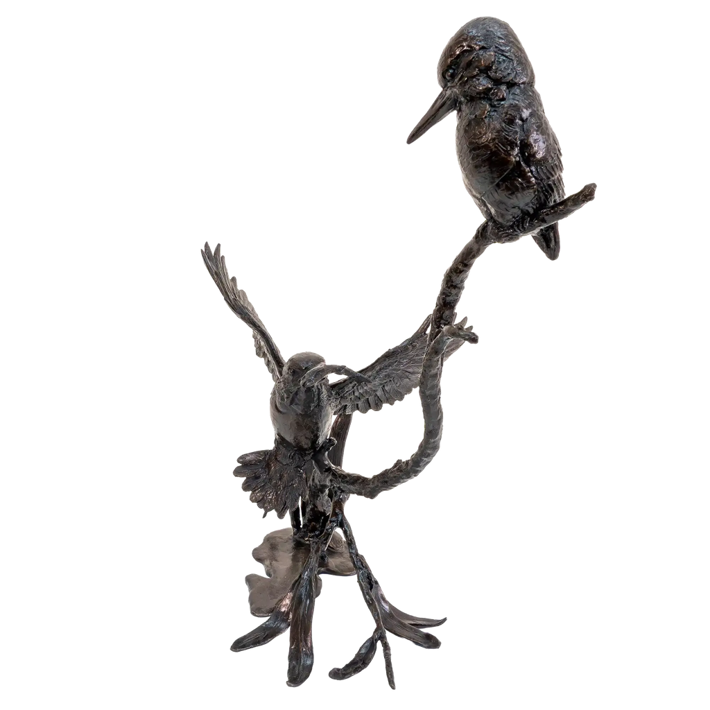 Richard Cooper Bronze Birds Collection Prized Catch-Kingfisher Pair Figurine