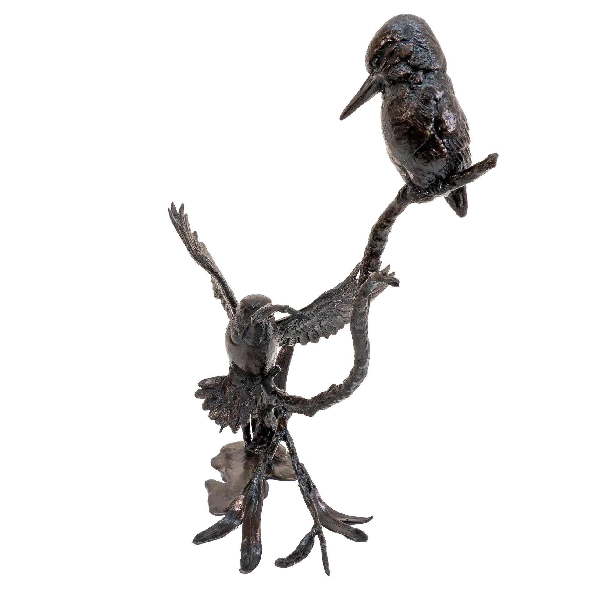 Richard Cooper Bronze Birds Collection Prized Catch-Kingfisher Pair Figurine