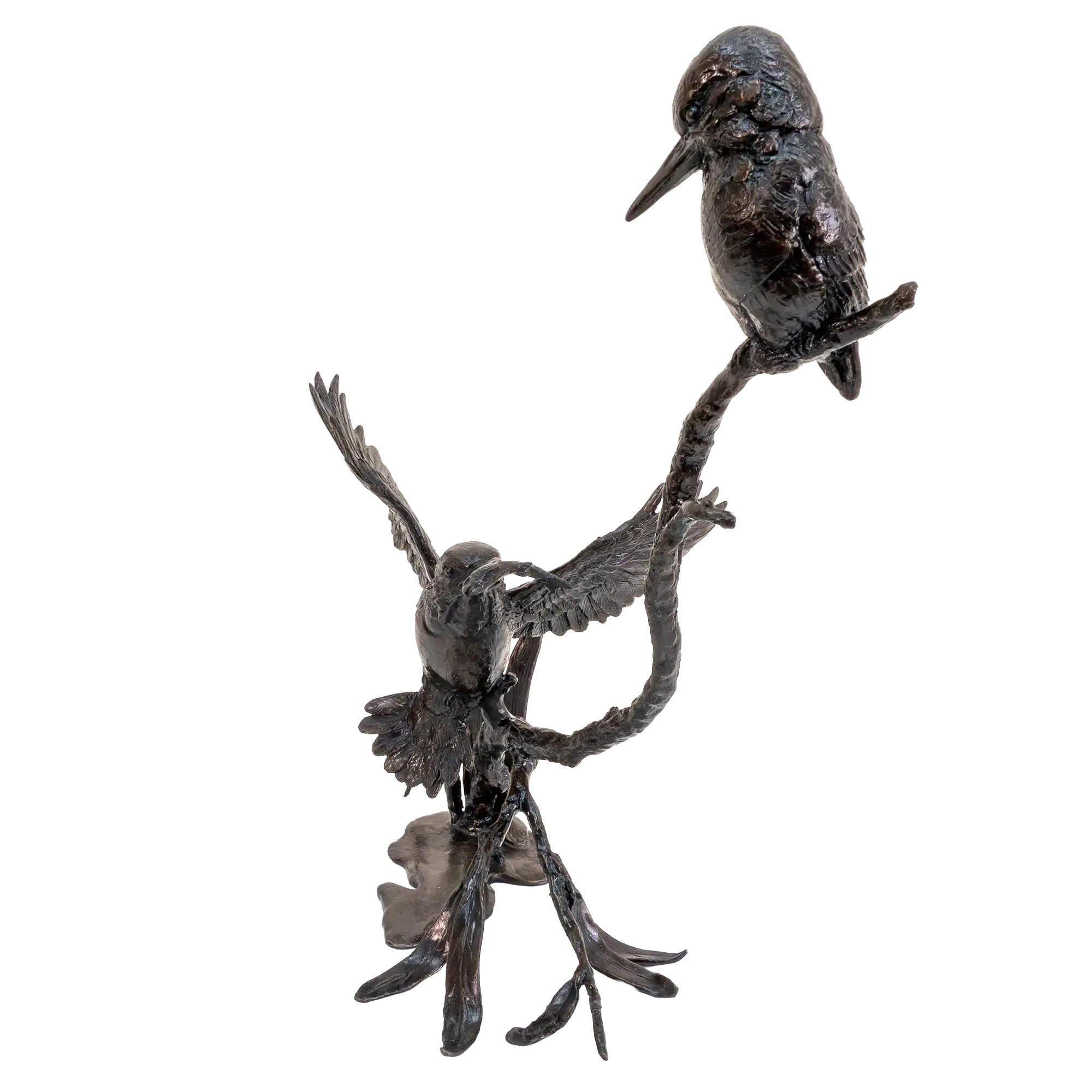 Richard Cooper Bronze Birds Collection Prized Catch-Kingfisher Pair Figurine