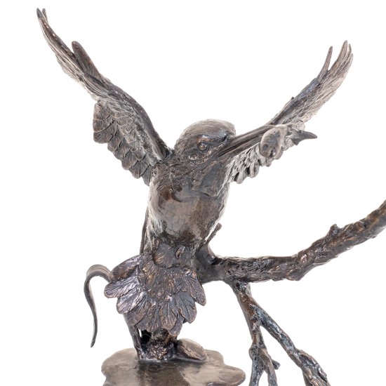 Richard Cooper Bronze Birds Collection Prized Catch-Kingfisher Pair Figurine