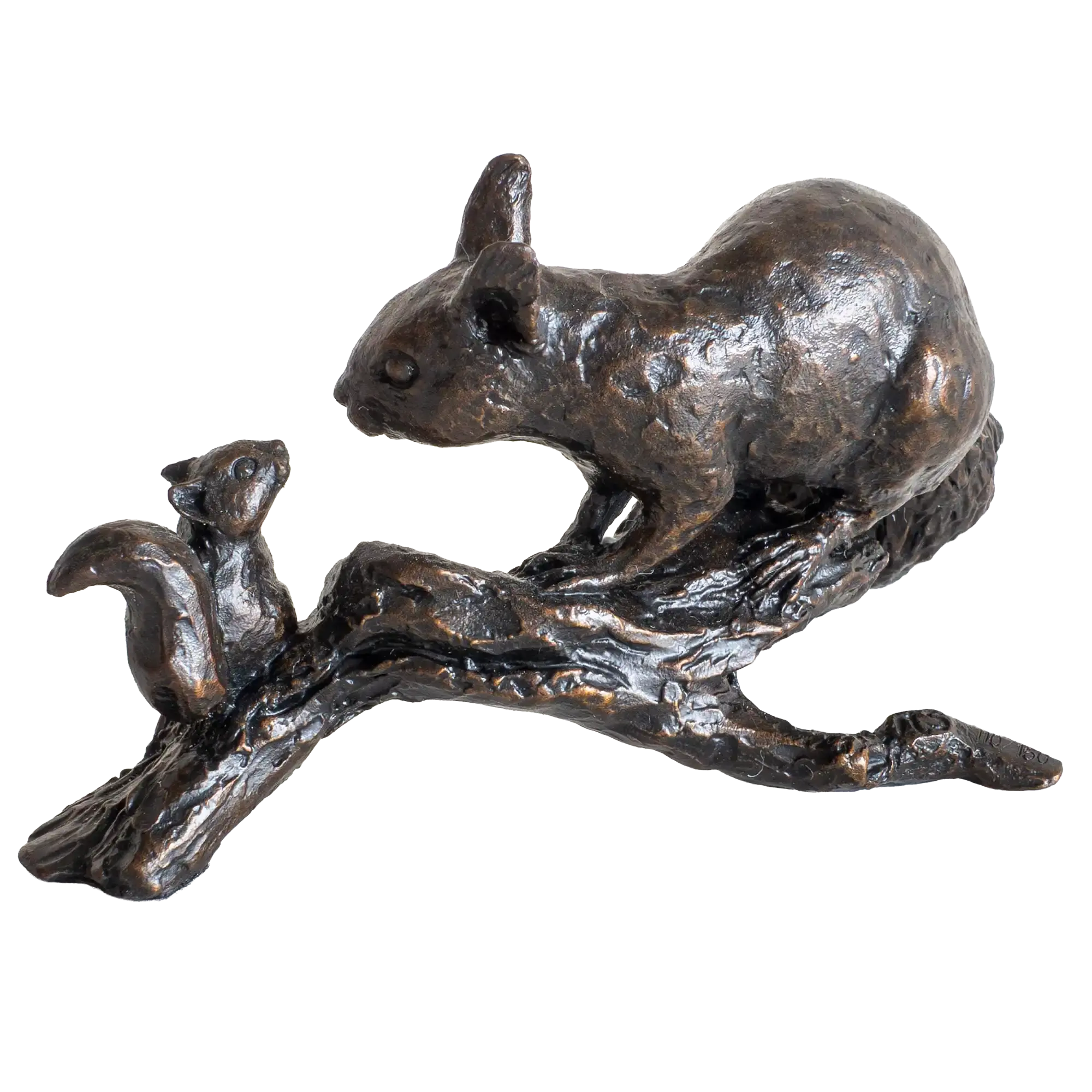 Richard Cooper Bronze Animals Collection Red Squirrel with Baby Figurine