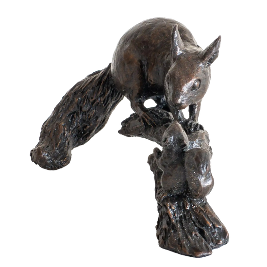 Richard Cooper Bronze Animals Collection Red Squirrel with Baby Figurine