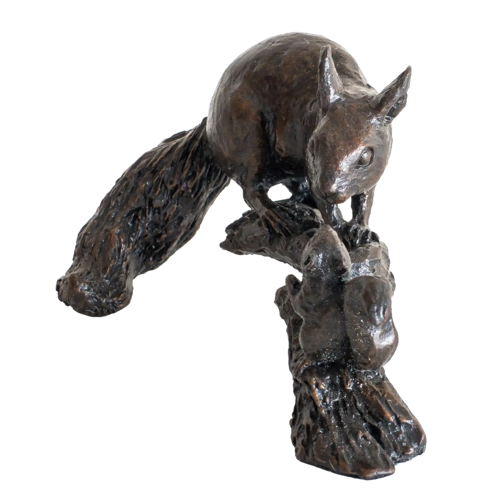 Richard Cooper Bronze Animals Collection Red Squirrel with Baby Figurine