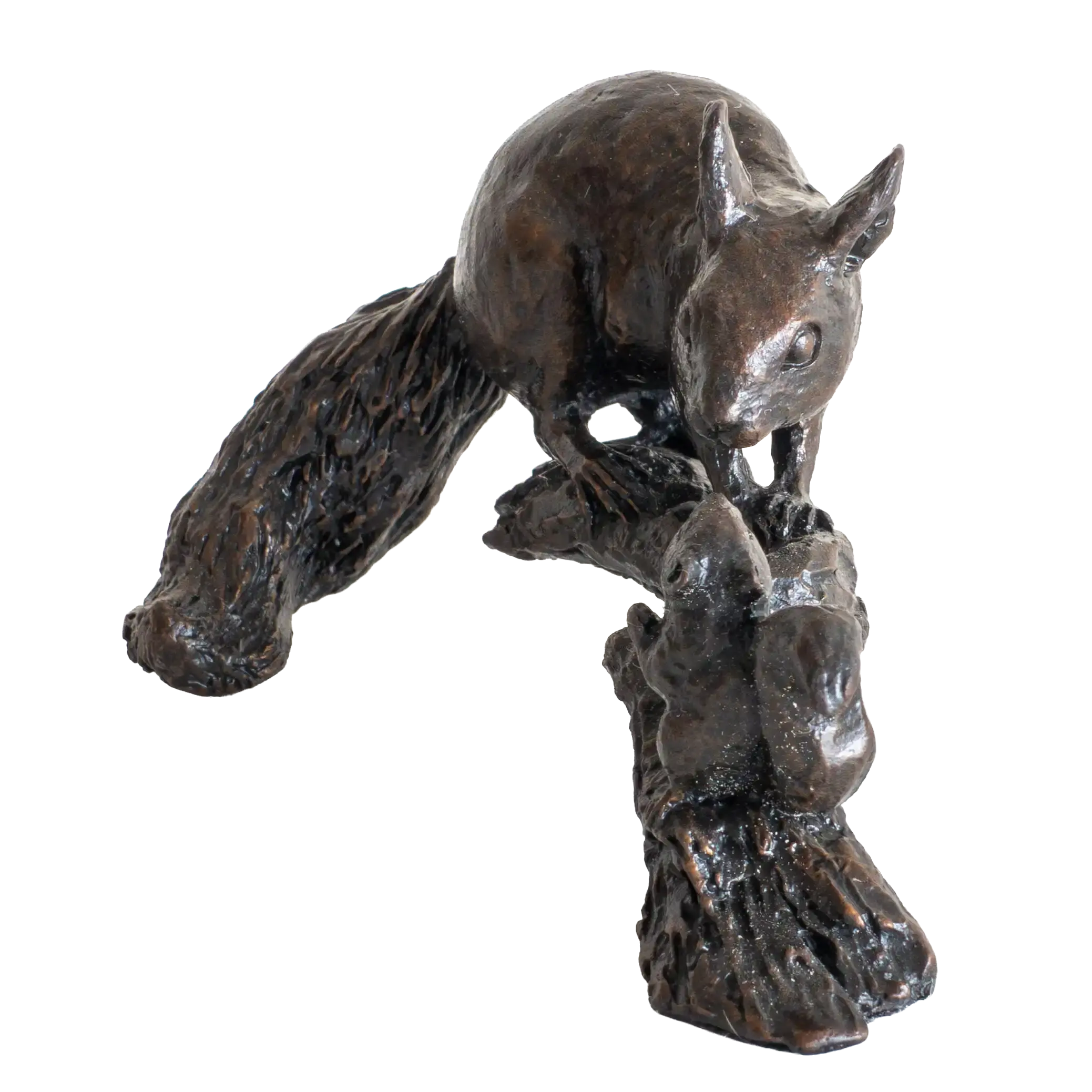 Richard Cooper Bronze Animals Collection Red Squirrel with Baby Figurine