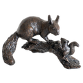Richard Cooper Bronze Animals Collection Red Squirrel with Baby Figurine