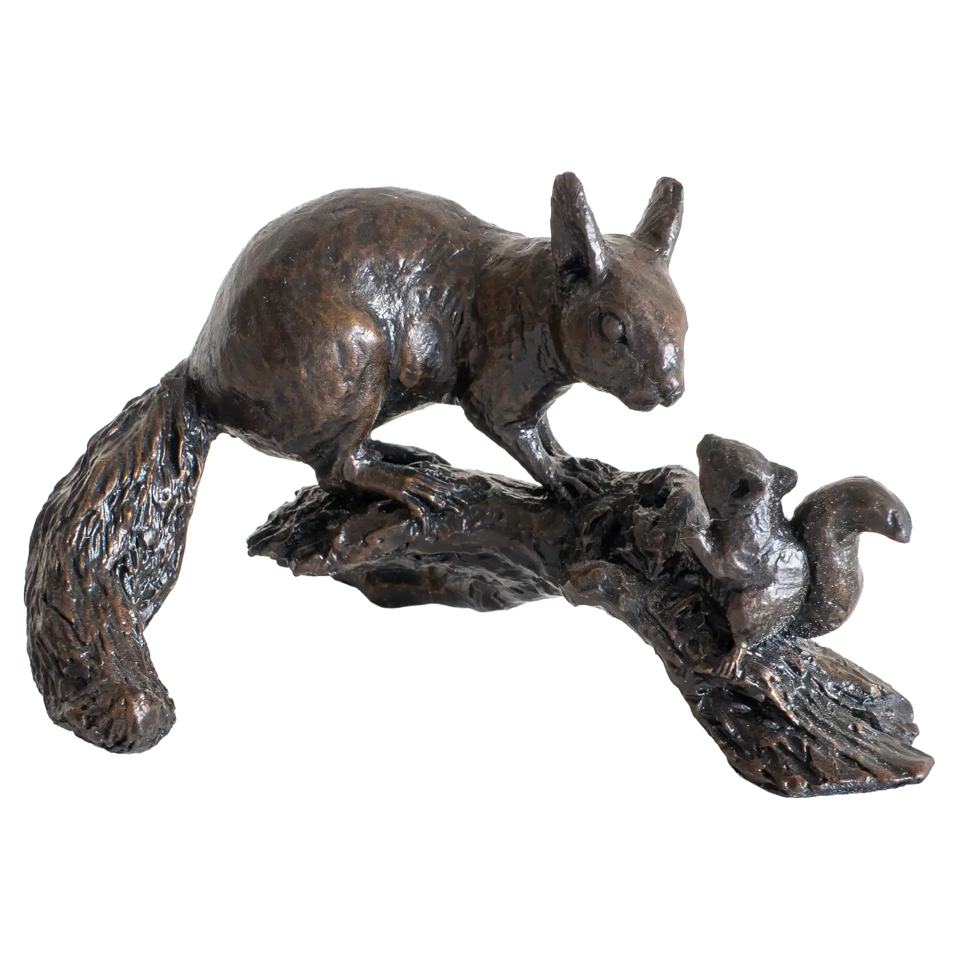 Richard Cooper Bronze Animals Collection Red Squirrel with Baby Figurine