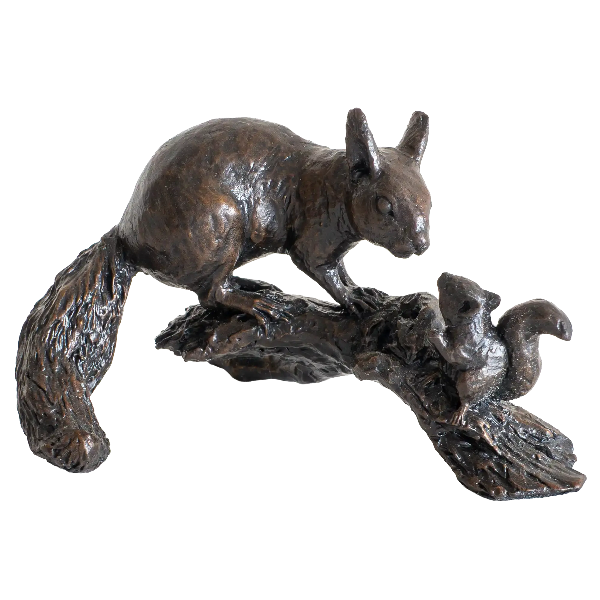 Richard Cooper Bronze Animals Collection Red Squirrel with Baby Figurine