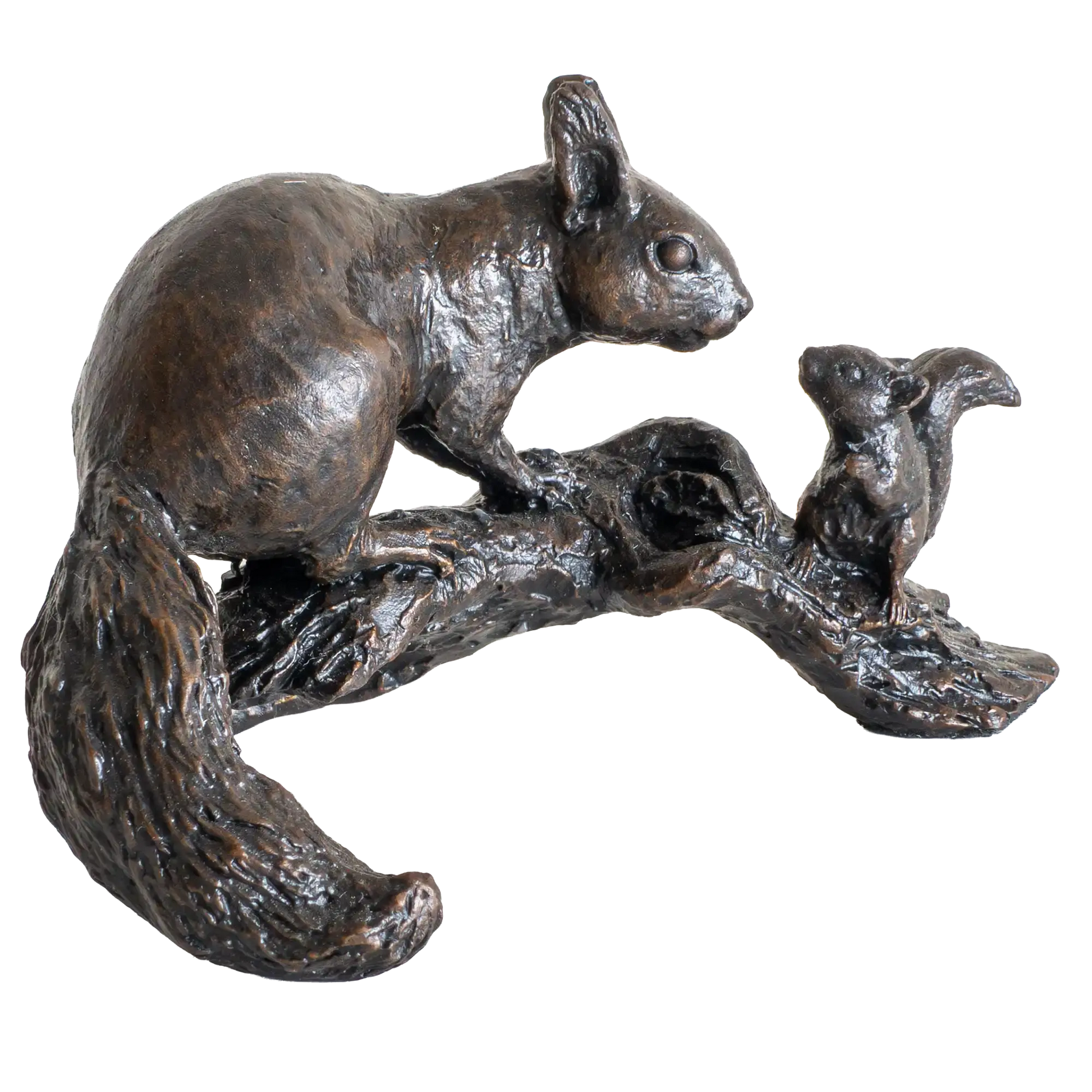 Richard Cooper Bronze Animals Collection Red Squirrel with Baby Figurine