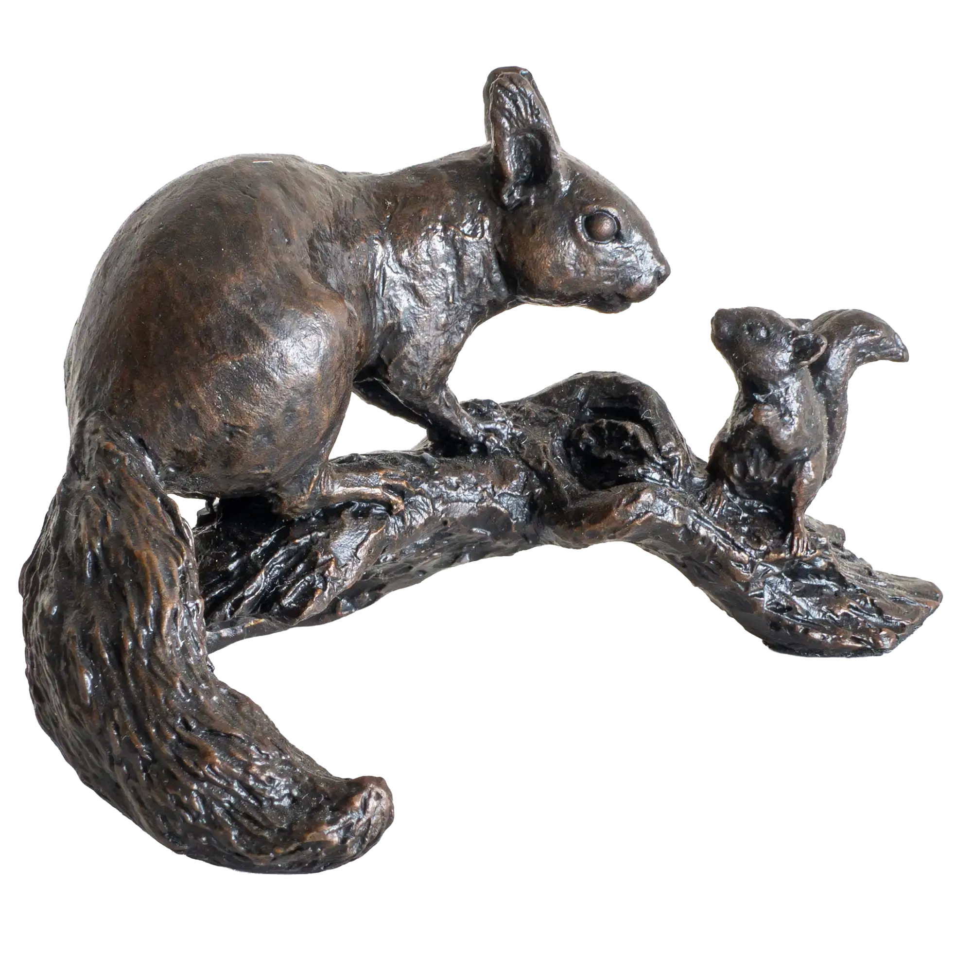 Richard Cooper Bronze Animals Collection Red Squirrel with Baby Figurine