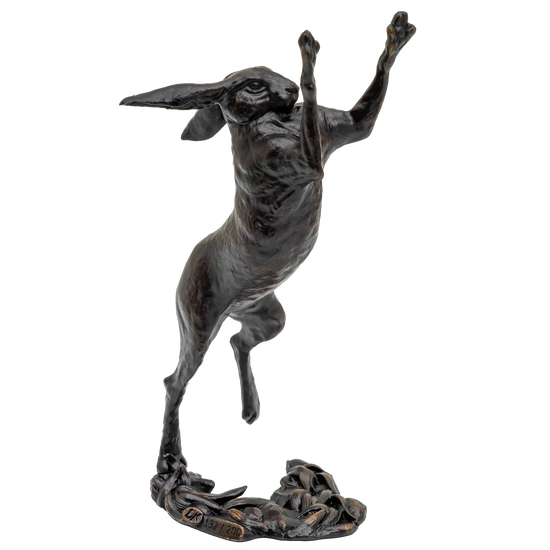 Richard Cooper Bronze Hares Collection Small Hare Boxing Figurine